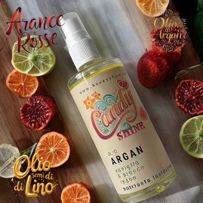 Candy Shine Olio Capillare Lussuoso | Olio di Argan & Semi di Lino | Morbidezza e Luminosità Vaniglia